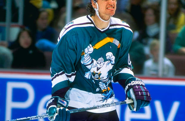 Top 10 Terrible Hockey Sweaters - 1 - Anaheim Mighty Ducks (1995-96)