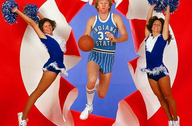 Rare Photos of Larry Bird  - 1 - Larry Bird and Indiana State cheerleaders