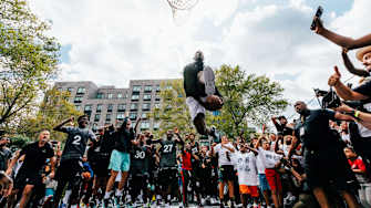 Basketball Stars Surprise Kids from Children’s Aid and Baby Dunk in West Harlem