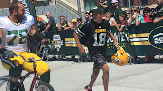 The Green Bay Packers Share a Fun Two-Wheel Tradition With Their Young Fans