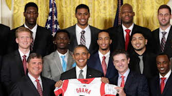 President Obama Welcomes NCAA Champs Louisville to White House