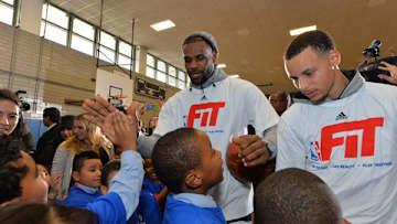 LeBron James and Stephen Curry Get Fit With NYC Students