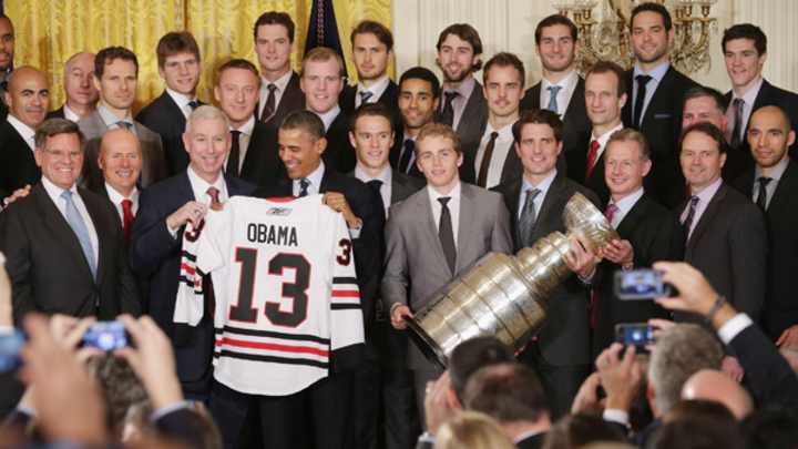 Blackhawks Take Stanley Cup to White House Blackhawks Take Stanley Cup to White House