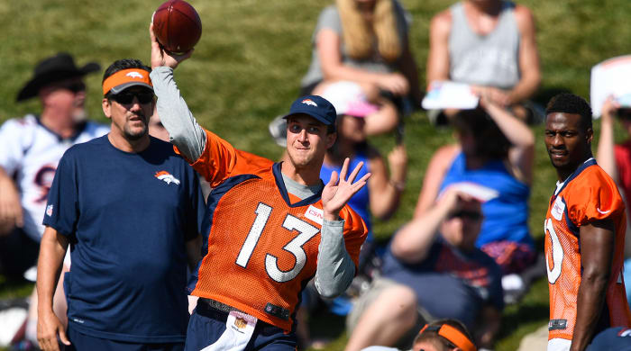 Trevor Siemian, who appeared in one game as a rookie but did not attempt a pass, has emerged as a legitimate threat to win Denver’s quarterback job.