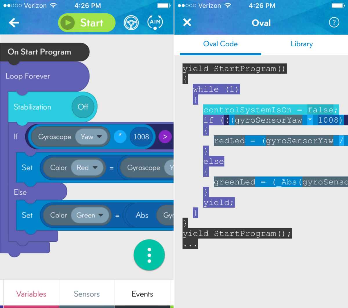 sphero programming