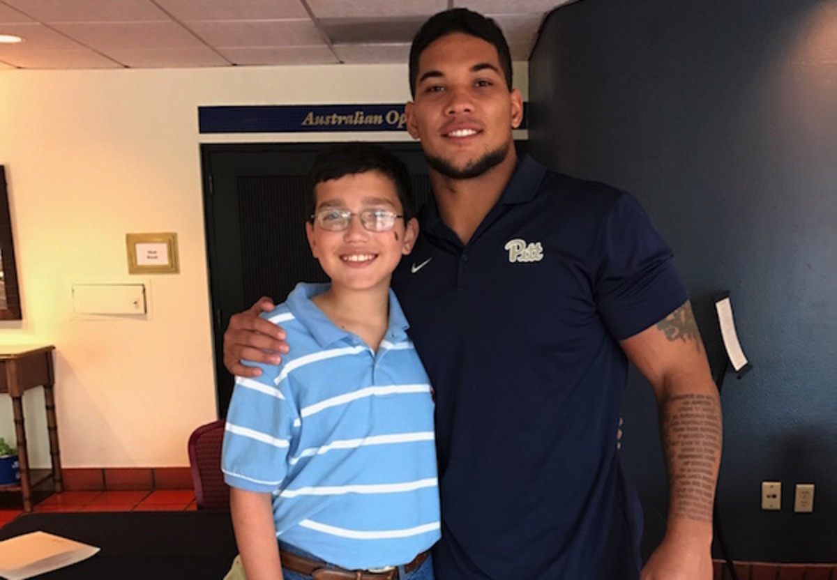 Kid Reporter Dylan Goldman and James Conner