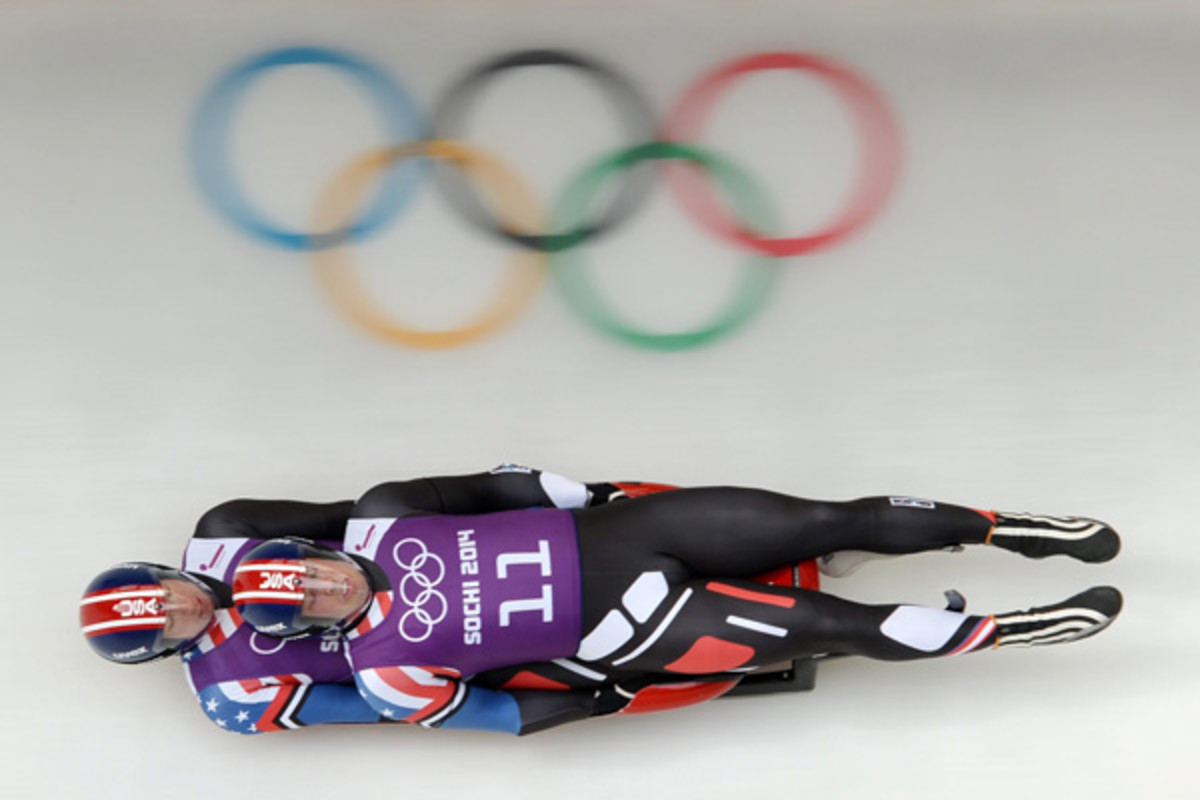 The View From The Sled During An Olympic Luge Run 