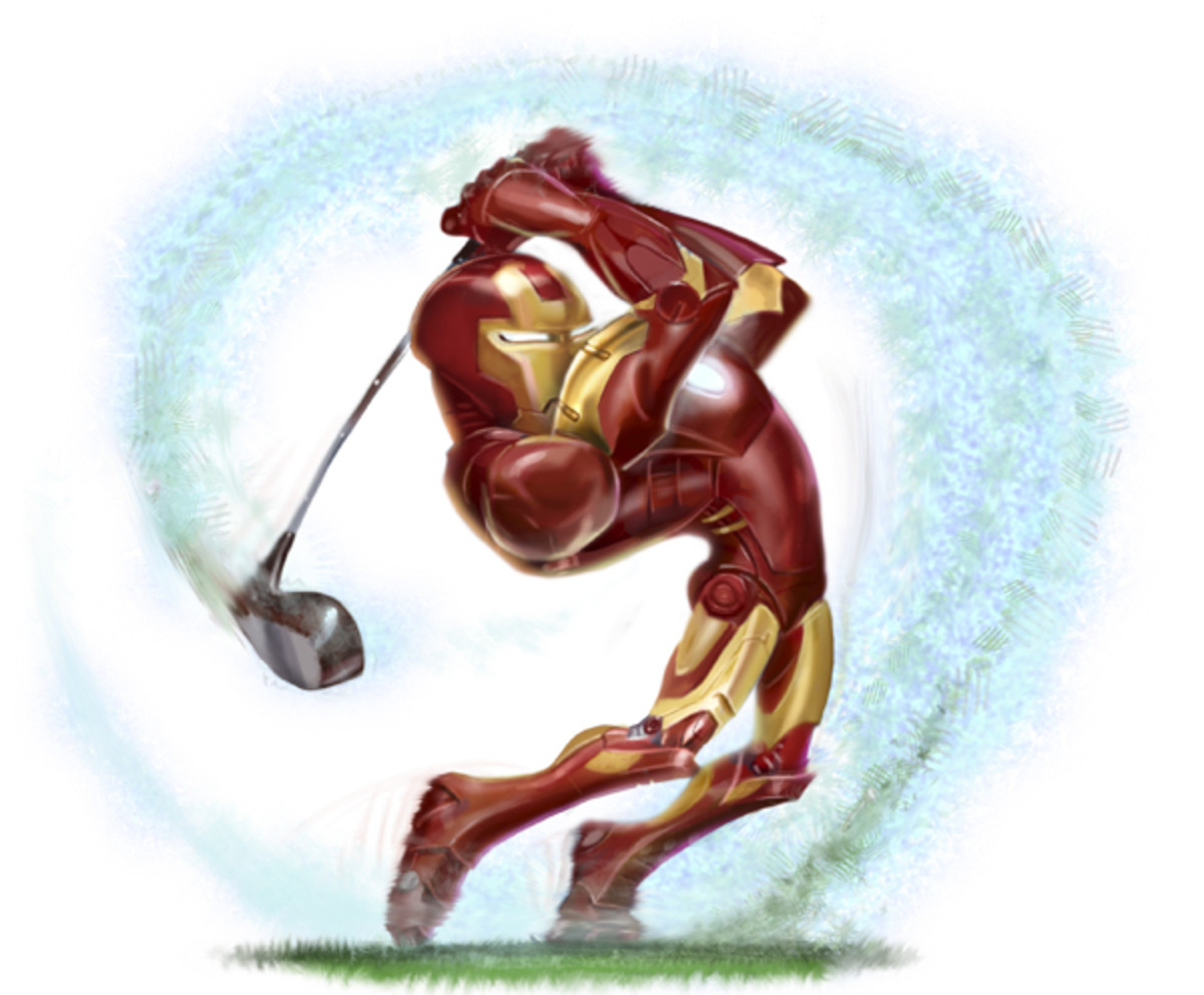 iron man as a golfer