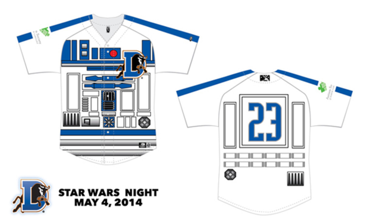 durham bulls r2-d2 jersey star wars night