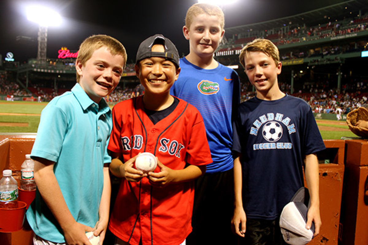 kid reporter first pitch fenway park boston red sox