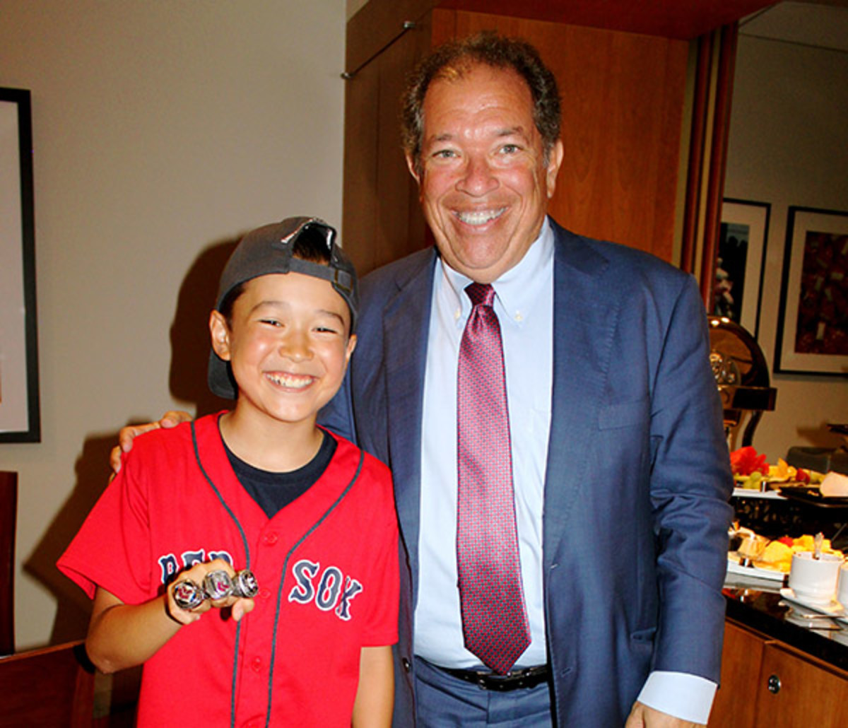 kid reporter first pitch fenway park boston red sox