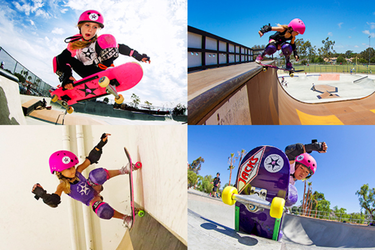 SI Kids pink posse skateboarding