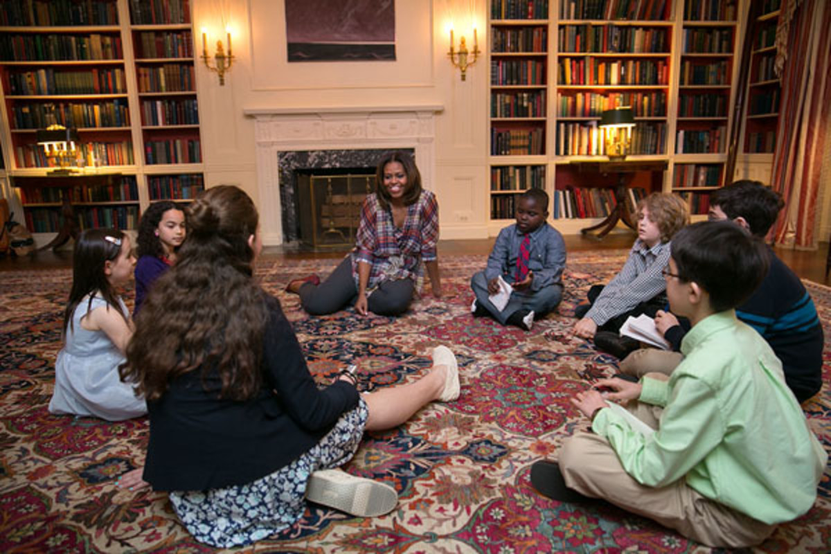 first lady michelle obama let's move easter egg roll kid reporters