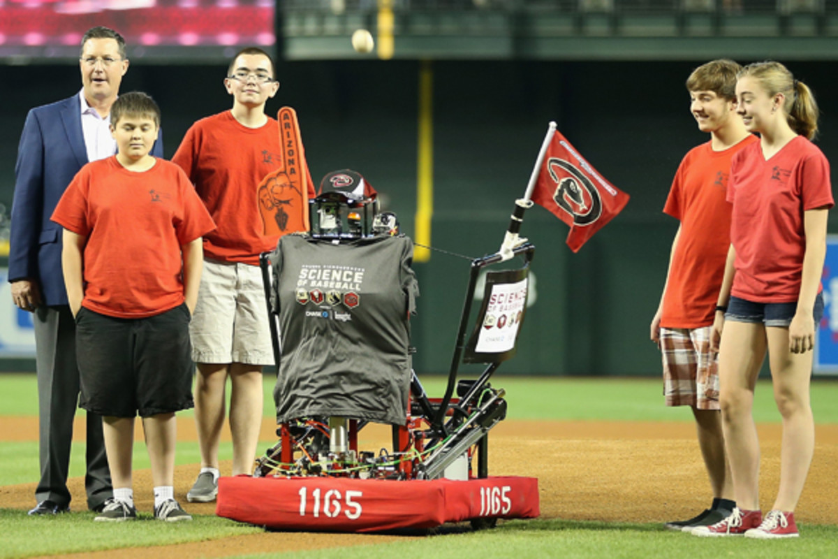 arizona diamondbacks robot first pitch bruce