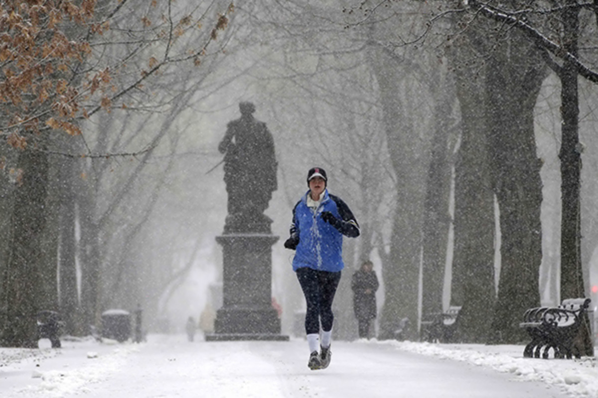 boston marathon training snow