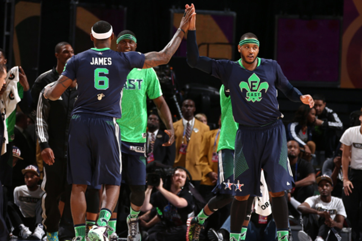 nba all-star game 2014 carmelo anthony lebron james