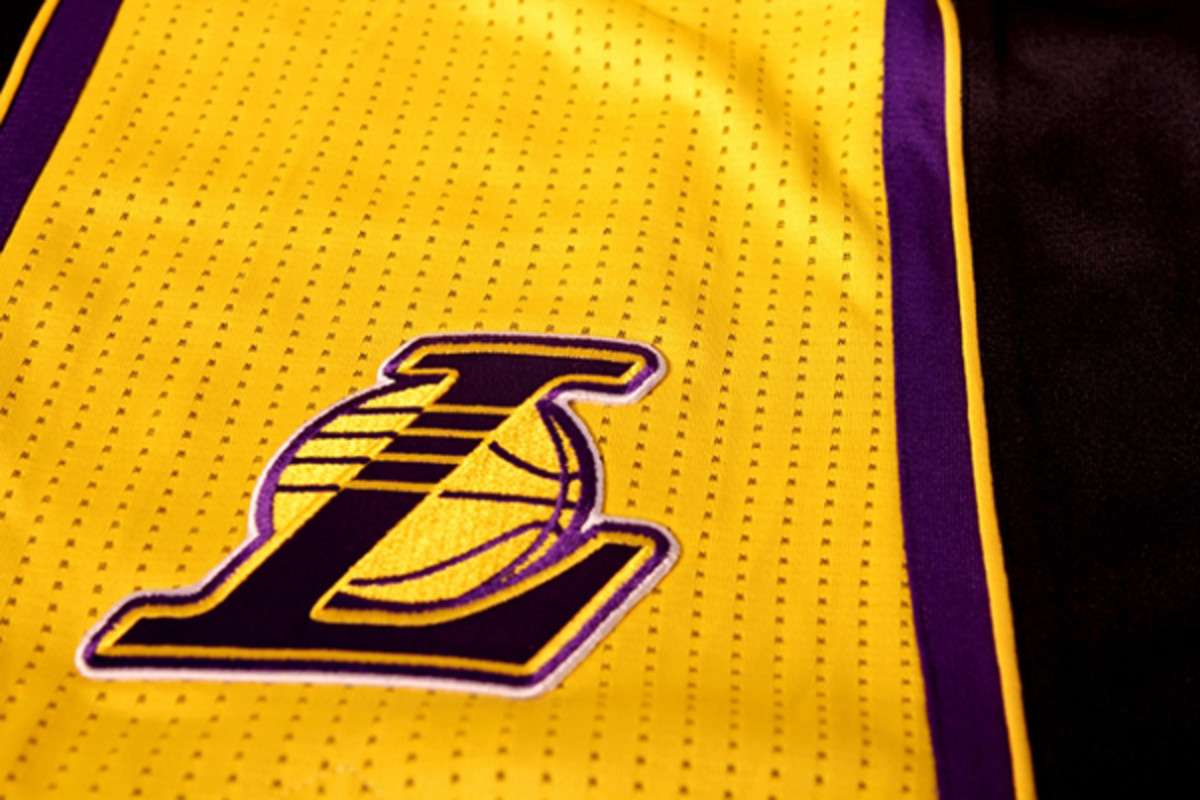 la lakers hollywood nights jersey closeup