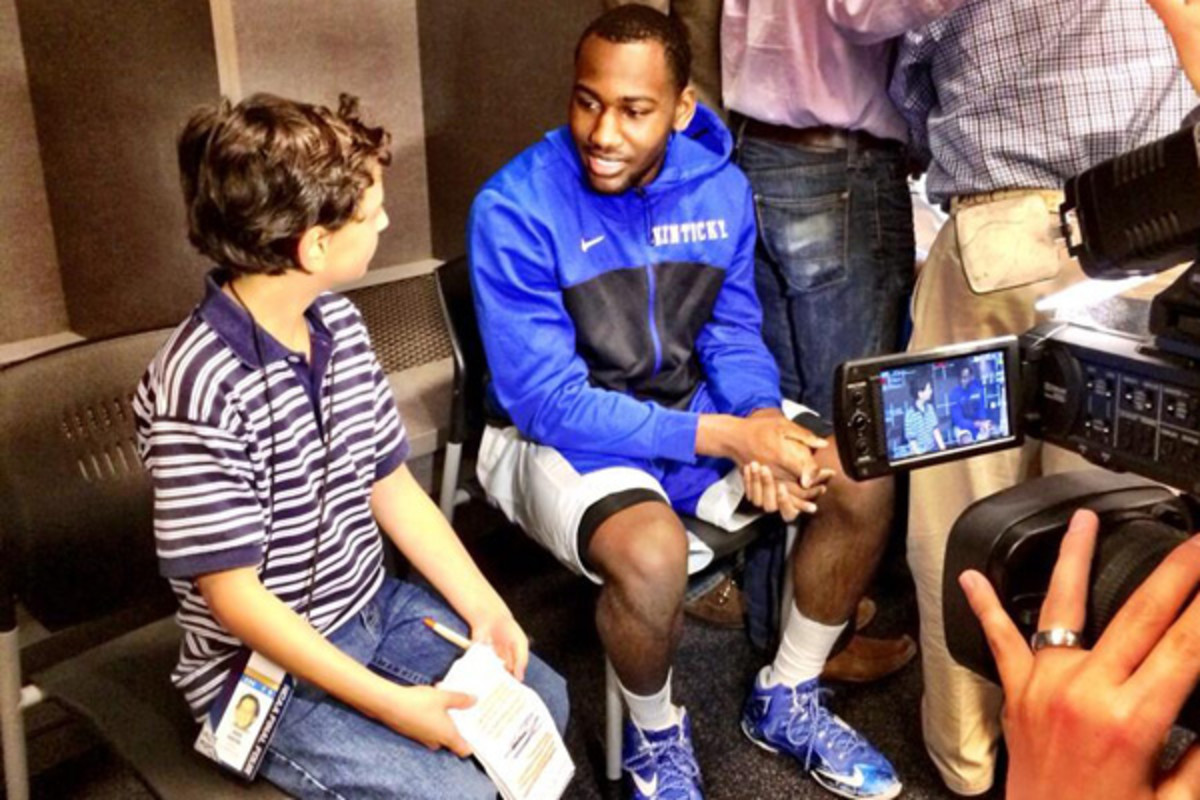 kid reporter jake aron kentucky dominique hawkins final four 2014