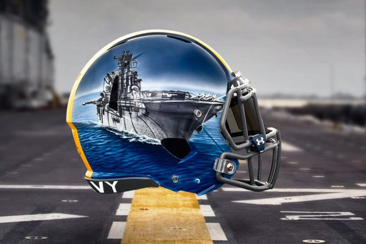 navy midshipmen fleet helmets lineman