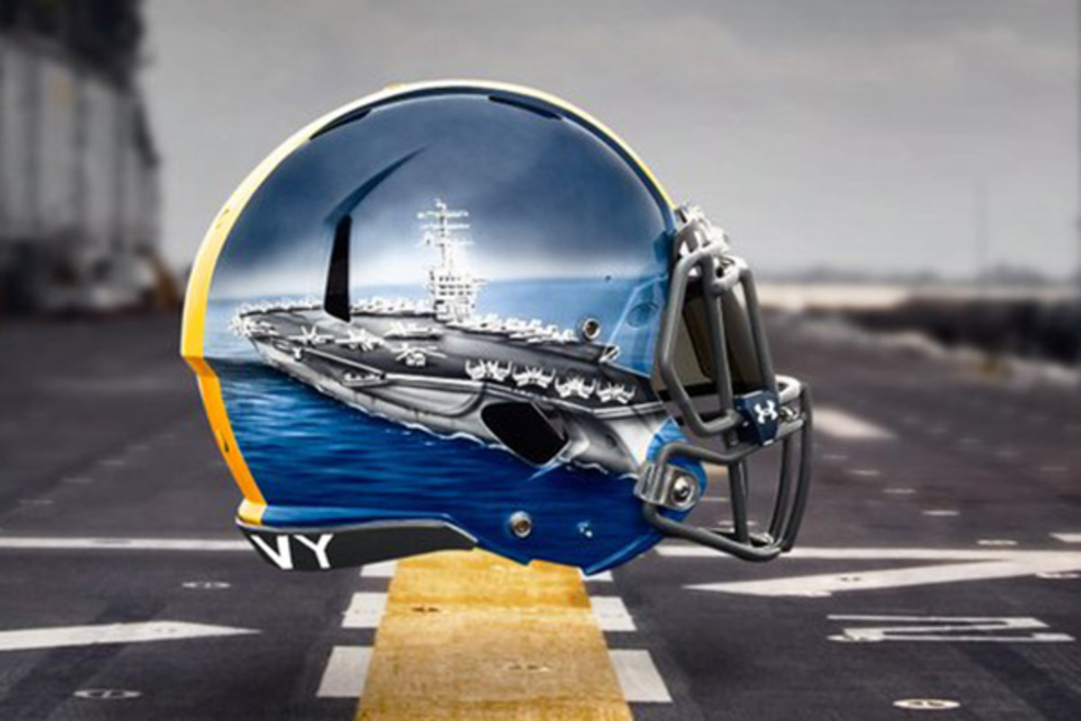 navy midshipmen fleet helmets quarterbacks