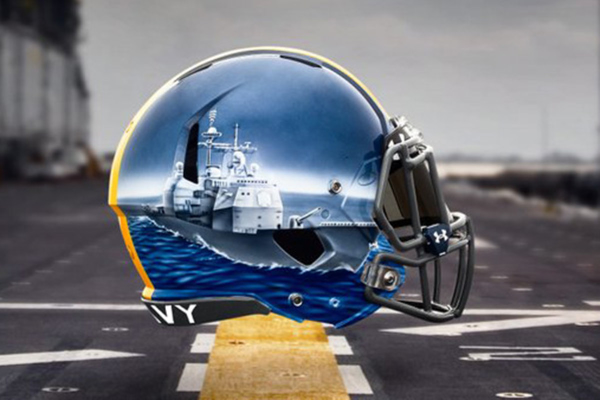 navy midshipmen fleet helmets linebackers