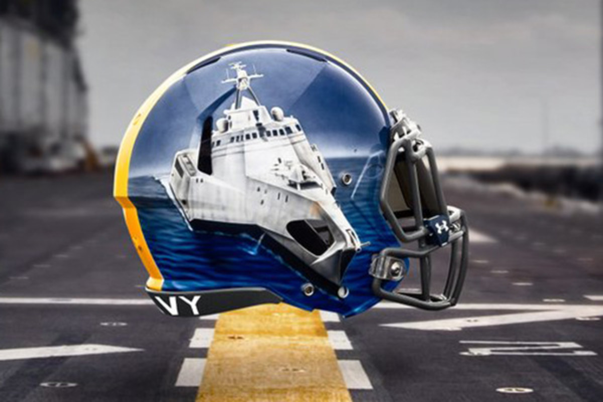 navy midshipmen fleet helmets running backs