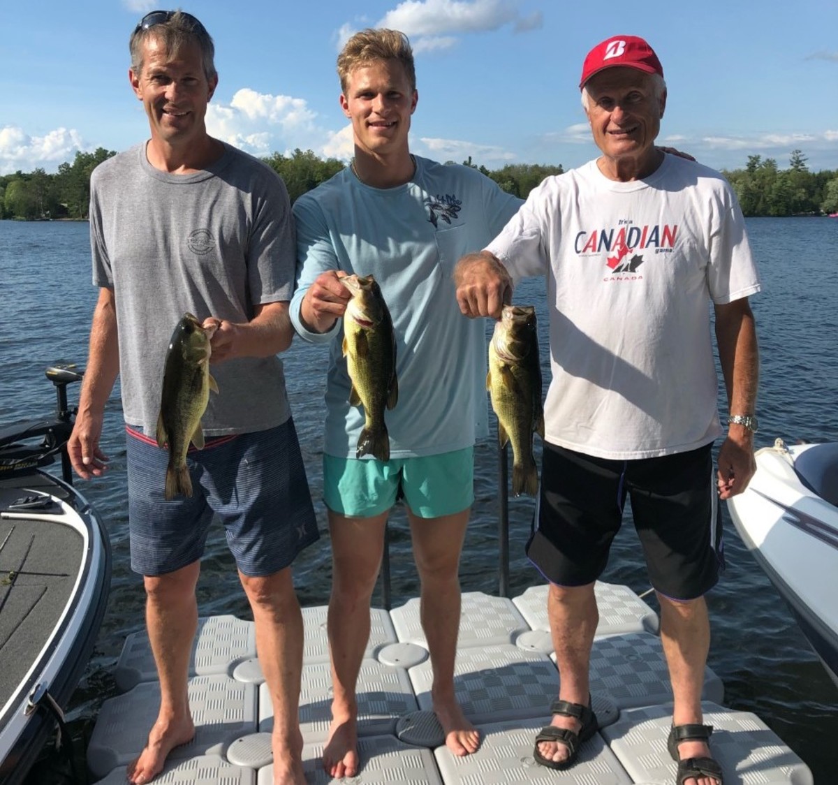 Three generations of Chuychrun enjoy fishing.